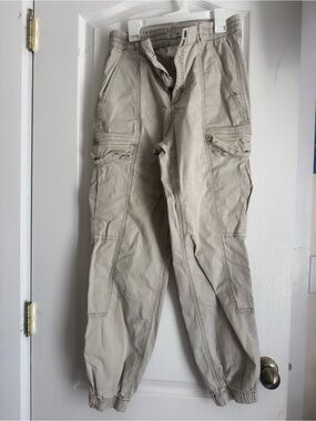 Men's Beige Cargo Jogger Pants